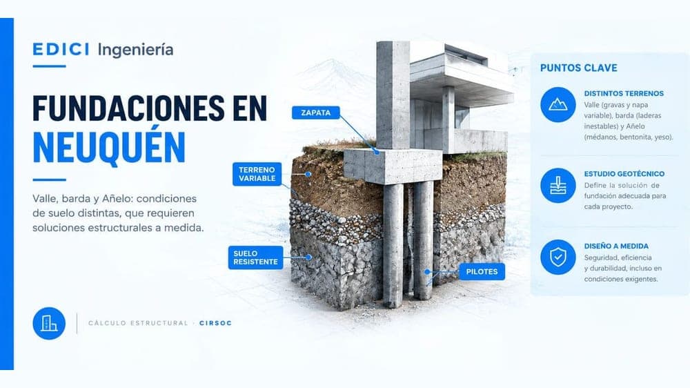 Fundaciones en Neuquén: valle, barda y Añelo, y qué tiene que traer el estudio de suelos