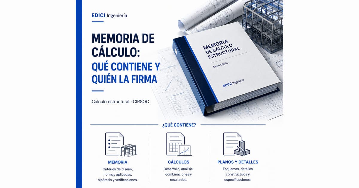 Memoria de cálculo estructural: qué contiene, quién la firma y qué la invalida (Argentina, 2026)