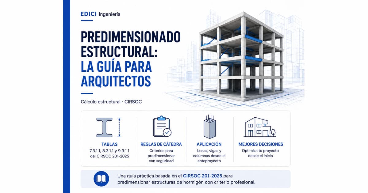 Predimensionado estructural de edificios: la guía CIRSOC 201-2025 para arquitectos