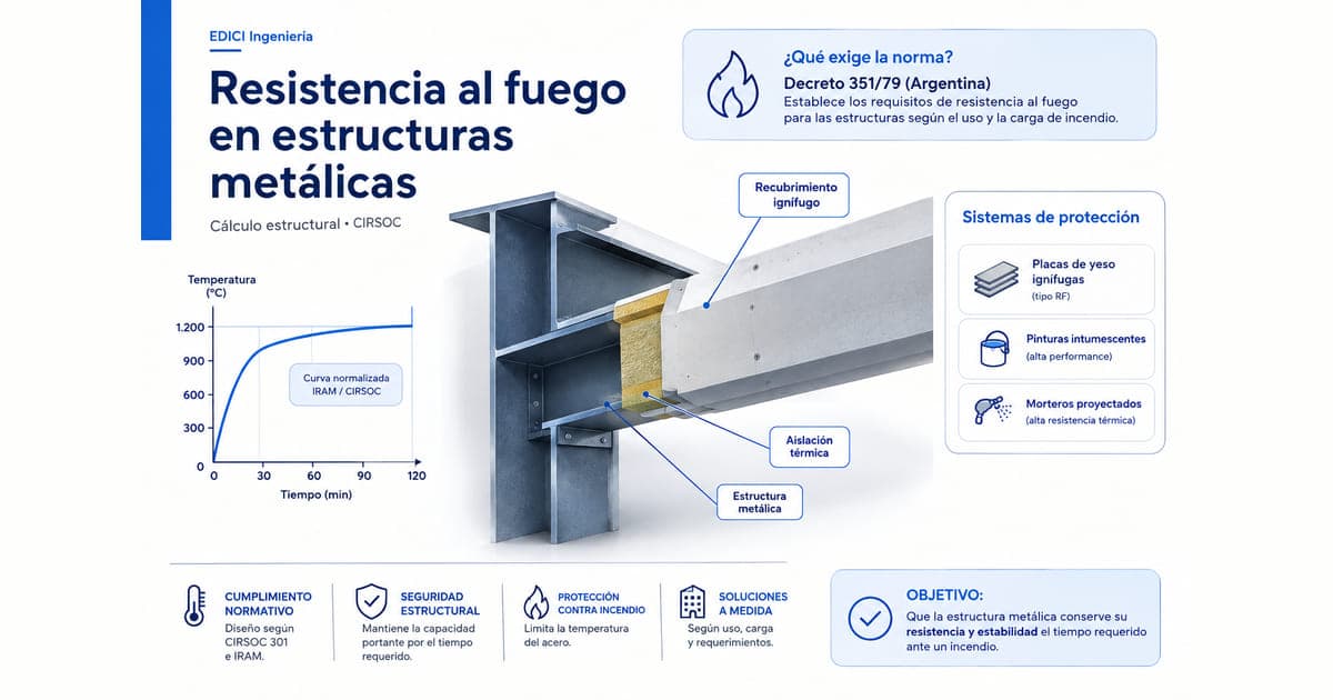 Resistencia al fuego en estructura metálica: qué exige realmente la norma (Argentina 2026)