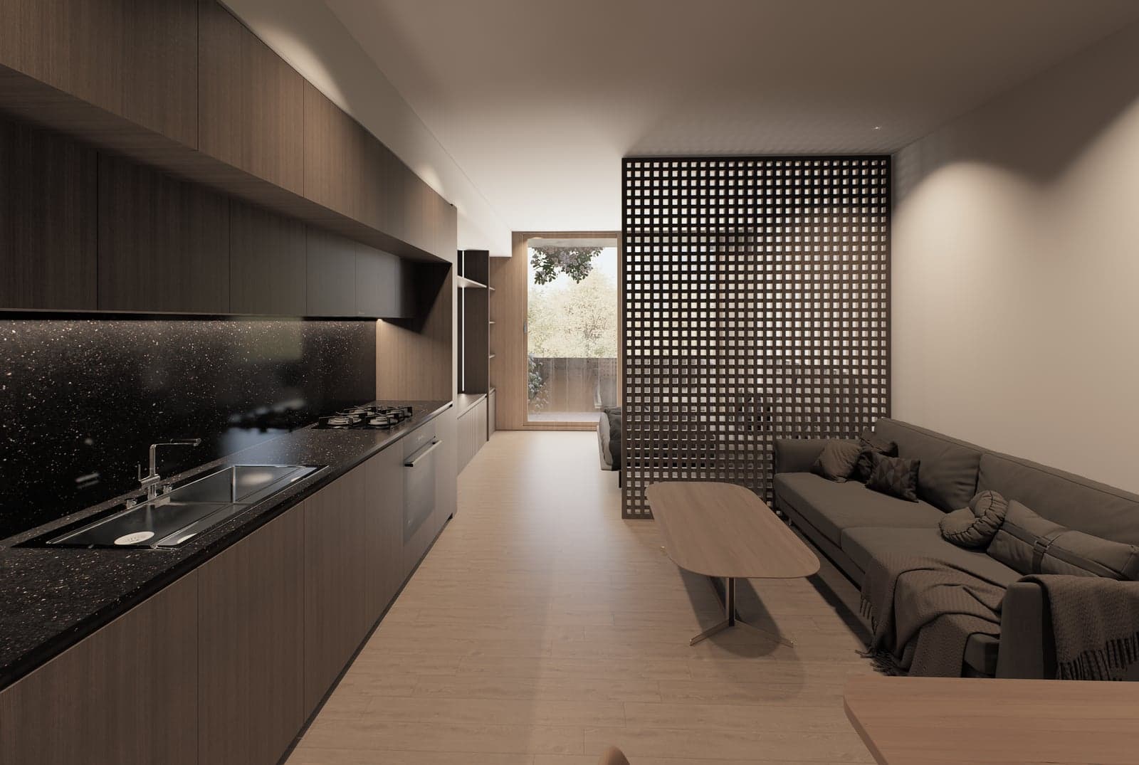 Render interior — dormitorio