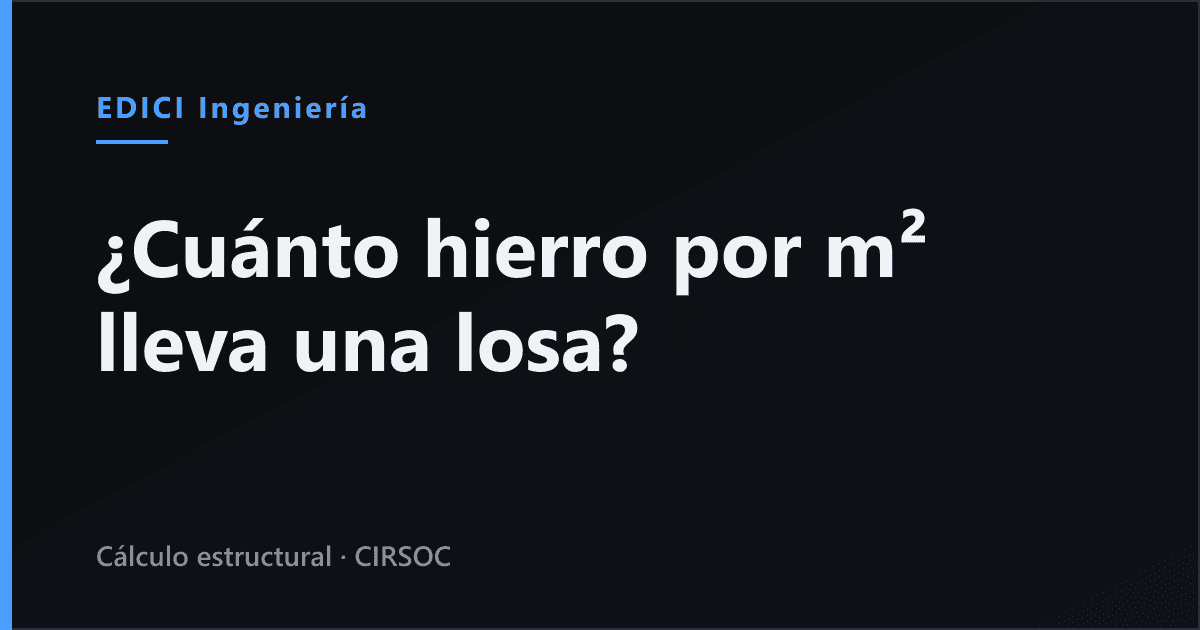 ¿Cuánto hierro por m² lleva una losa? Guía 2026 (Argentina)
