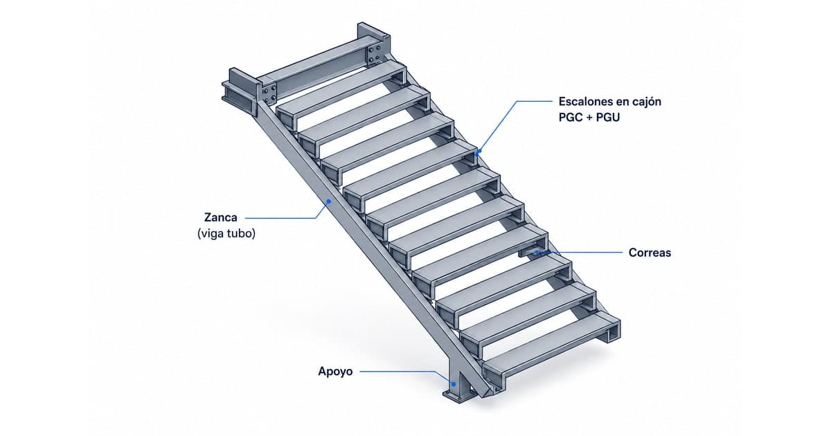 Escaleras en Steel Frame: cómo se estructuran, calculan y arman