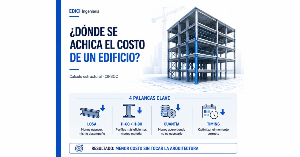 Optimización estructural de edificios: dónde se achica el costo sin tocar la arquitectura (2026)