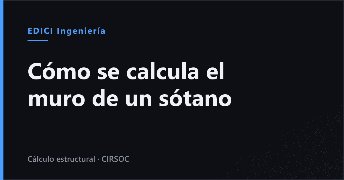 Cómo se calcula el muro de un sótano: empuje de suelos, paso a paso y con números