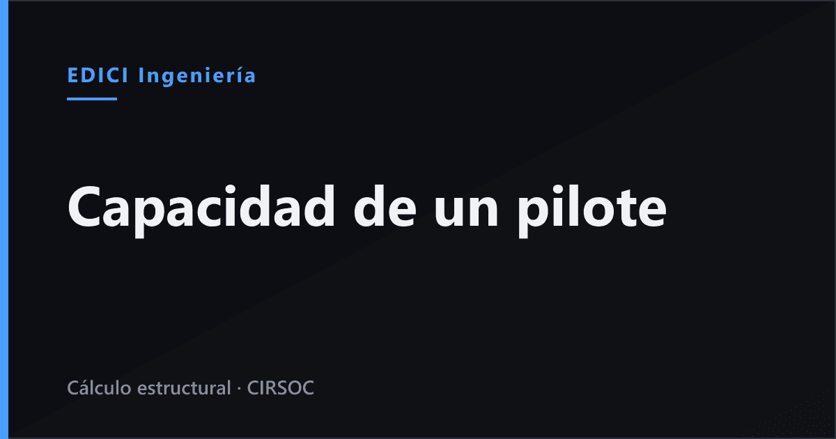Capacidad de carga de un pilote con el SPT: cuánto resiste y qué la cambia