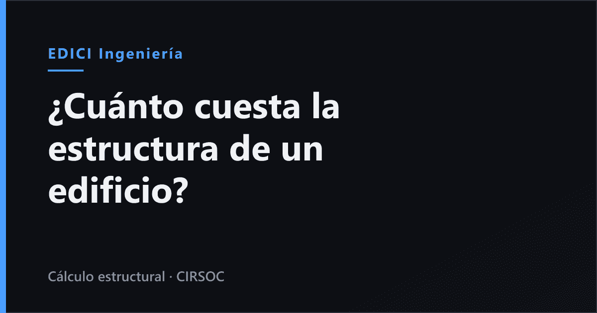 ¿Cuánto cuesta la estructura de un edificio? La incidencia sobre el costo total, fuente por fuente (2026)