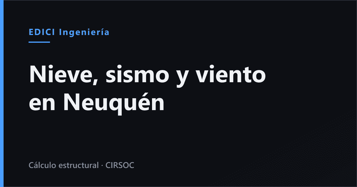 Nieve, sismo y viento en cada localidad de Neuquén: los valores de diseño del CIRSOC