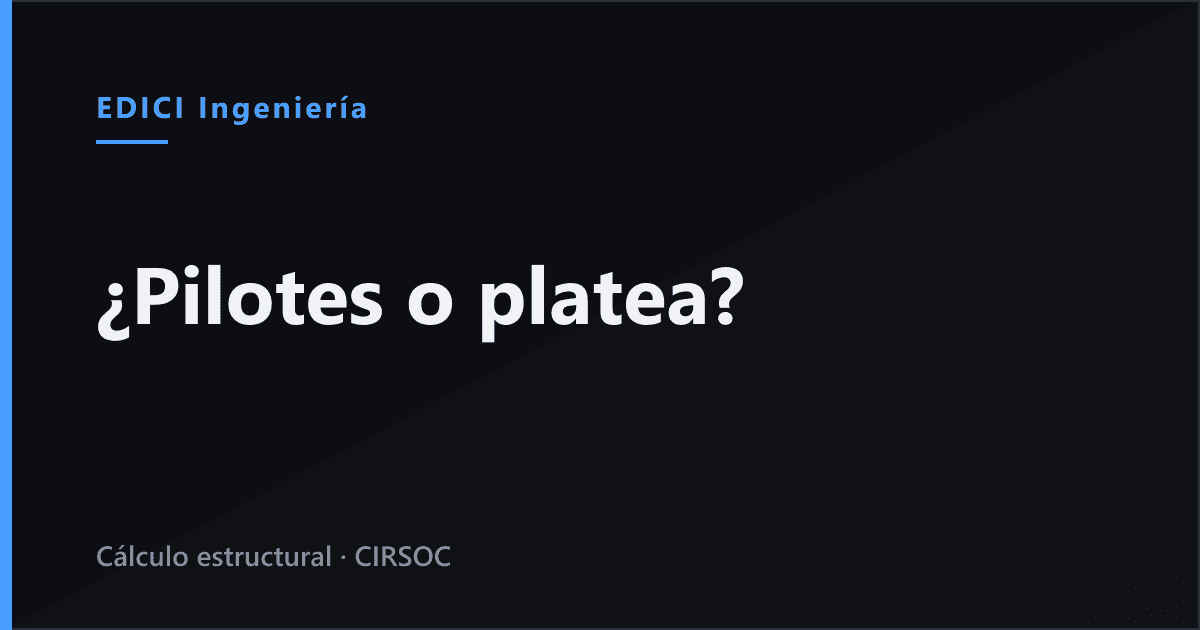 ¿Pilotes o platea? Cómo se elige la fundación de un edificio en altura