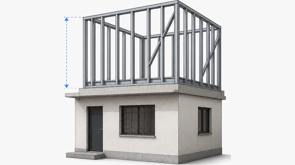 Ampliar en altura con Steel Frame: sumar un piso sobre una casa existente