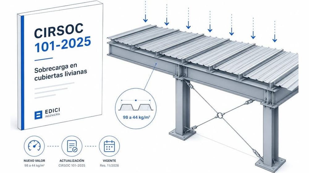 Sobrecarga en cubiertas livianas: el cambio del CIRSOC 101-2025 que las naves esperaban hace 20 años (art. 4.8.1)