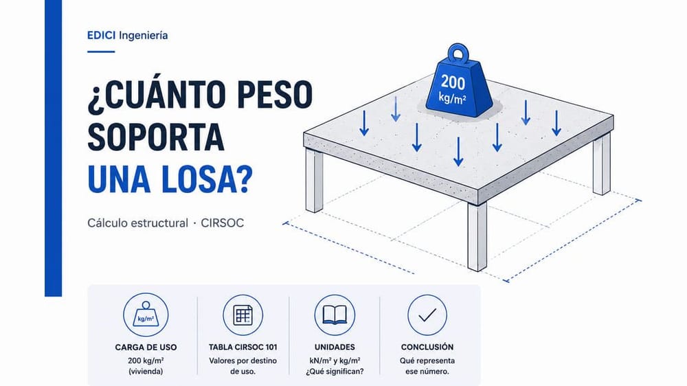¿Cuánto peso soporta una losa? La tabla del CIRSOC 101 (Argentina 2026)