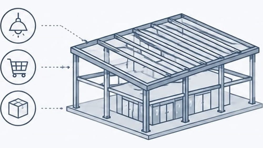 Estructura metálica para supermercados y locales comerciales: luces, cargas y cálculo (Argentina 2026)