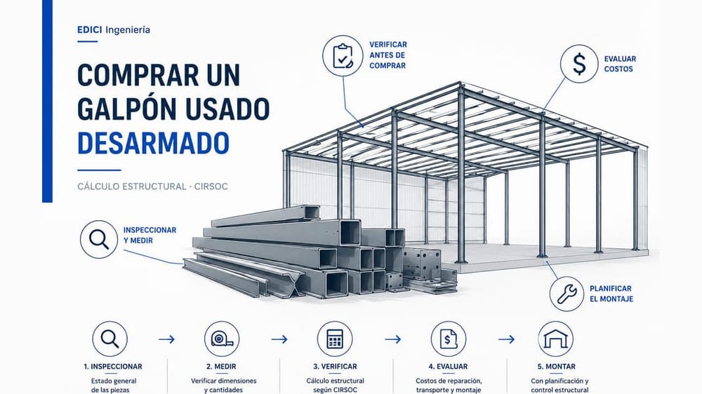 Comprar un galpón usado desarmado: qué verificar antes de pagarlo y cómo volver a montarlo (Argentina 2026)