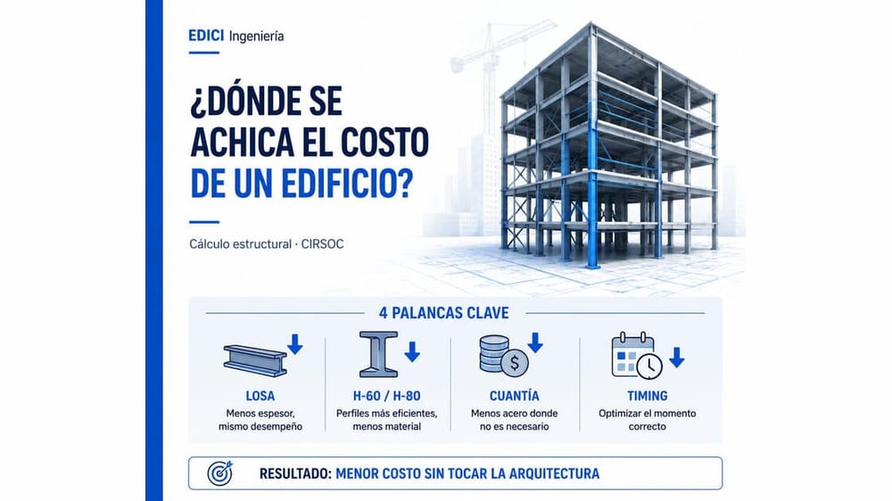 Optimización estructural de edificios: dónde se achica el costo sin tocar la arquitectura (2026)