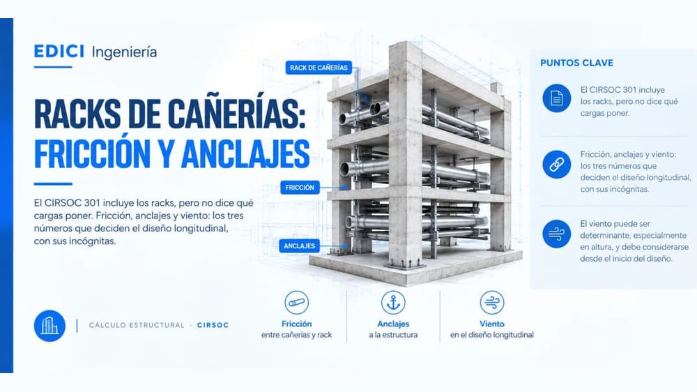 Rack de cañerías: con qué reglamento se calcula y cuáles son las cargas que lo rompen