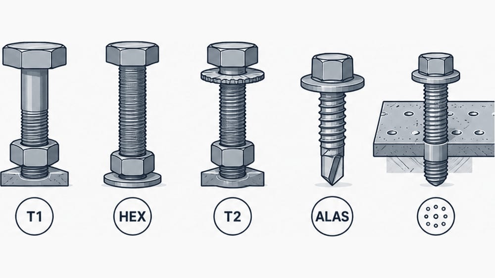 Tornillos en Steel Frame: cuál va en cada unión y por qué