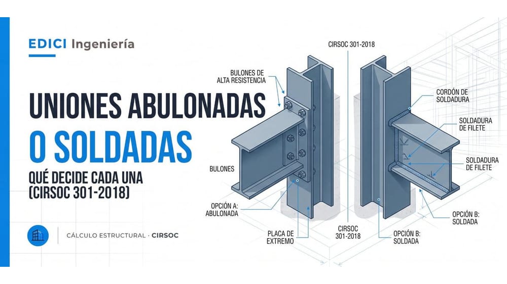 Uniones abulonadas o soldadas: qué decide cada una (CIRSOC 301-2018)