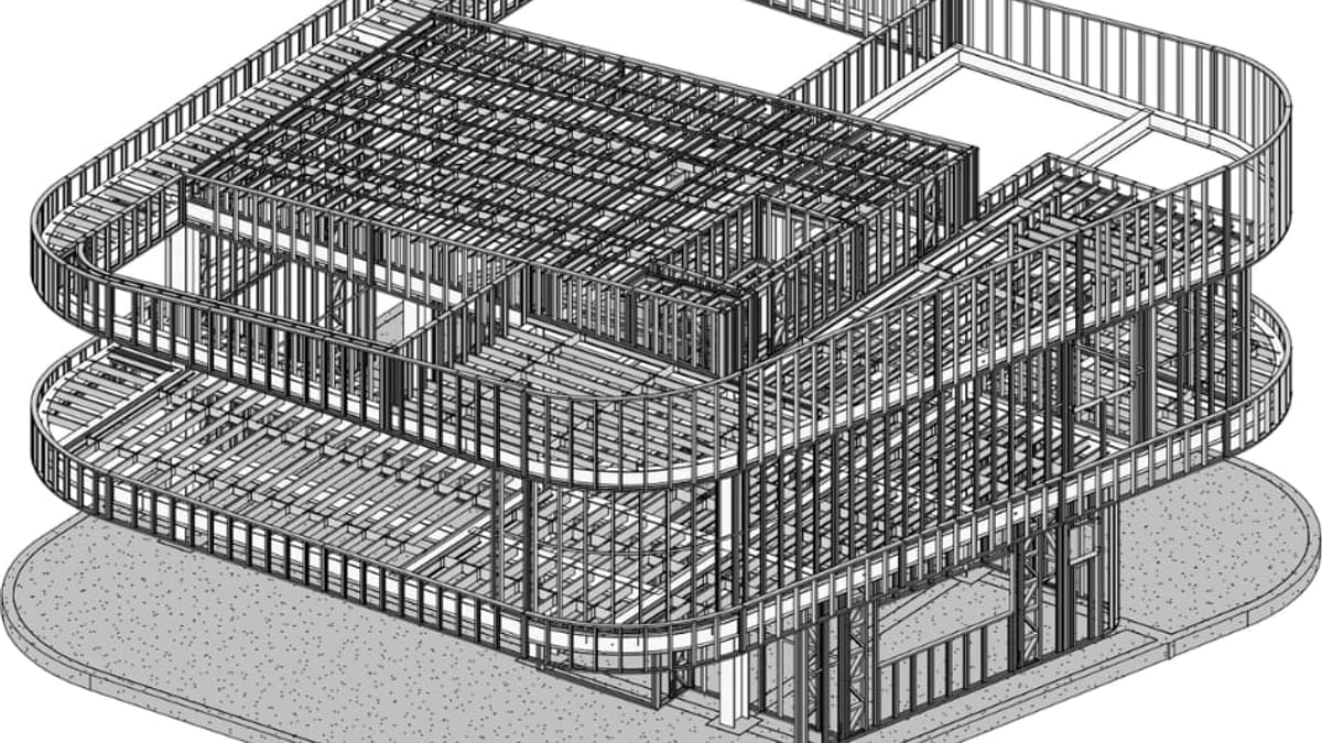 Render de estructura de steel frame