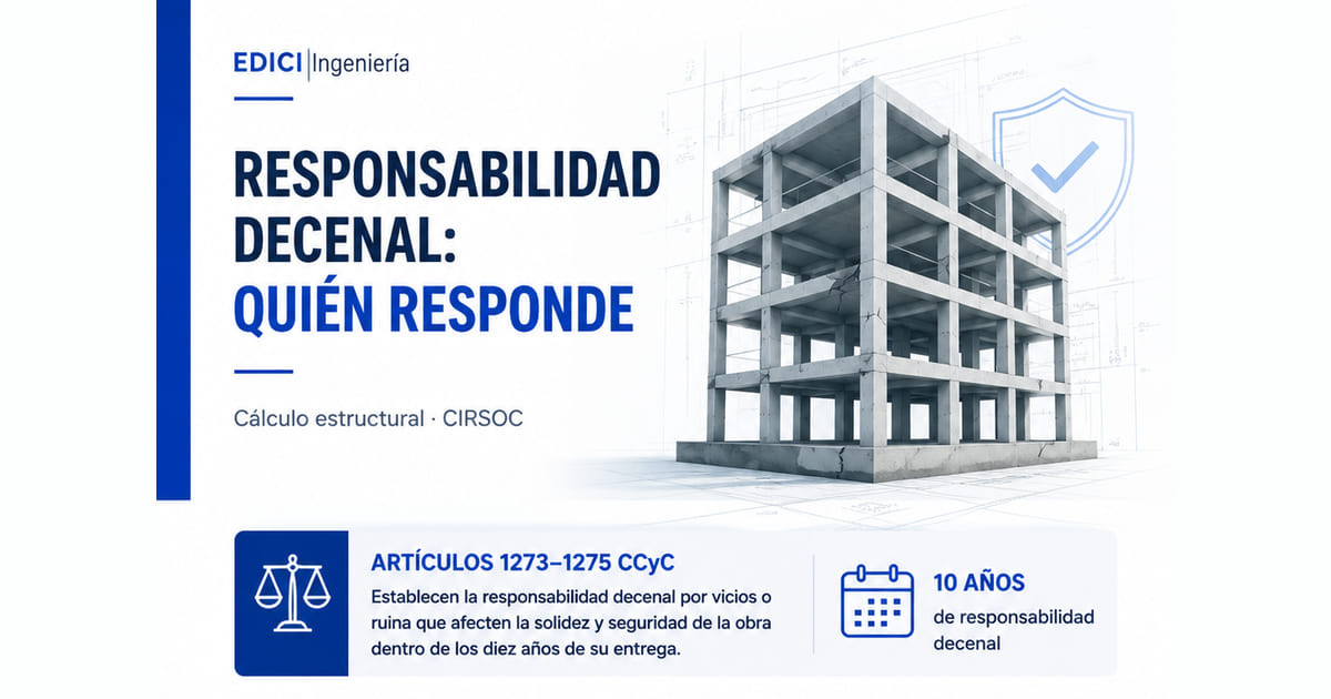 Si la estructura falla a los 8 años, ¿quién responde? Responsabilidad decenal en Argentina (arts. 1273-1275 CCyC)